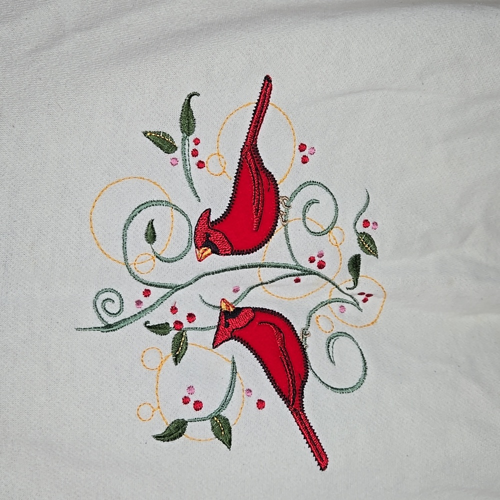 Baxter Wells Cardinal Christmas Crewneck Sweatshirt Size Large Petite - Picture 2 of 8